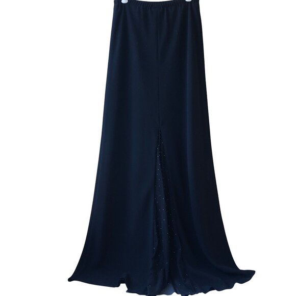 Karen Miller Vintage 80's Black Maxi Skirt BEADED PLEAT - Picture 4 of 16